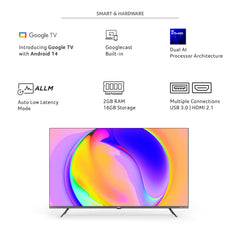acer 109 cm (43 inches) Super Series 4K Ultra HD Smart QLED Google TV AR43QDXGU2875AT (Black)