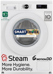 LG Smart Choice, 7 Kg, 5 Star, Steam, Inverter Direct Drive Technology, 6 Motion DD, Fully-Automatic Front Load Washing Machine (FHB1207Z2W, Remove Allergens & Stain, In-Built Heater, Essence White)