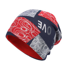 MOMISY Women Unisex Winter Beanie Hat & Neck Warmer | Knitted Multifunctional Scarf Cap with Letter Print | Warm Pullover Hat (in, Alpha, Free Size, LoveBlack)