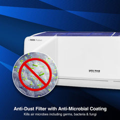 Voltas 1 Ton 3 Star, Inverter Split AC (Copper, LED Display, Anti-dust Filter, 123V Vectra Elegant, White)