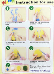 SYGA Plastic Essential Pom-pom Maker for Fluff Ball Weaver Needle Knitting DIY Tool of 4 Different Size (Multicolor)