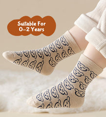 SYGA 5 Pairs Baby Socks, Toddlers Infant Cotton Stretch Crew Socks with Yellow Dinosaur Design, Suitable for 0-2 Years baby