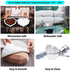 SYGA Pinata 3D Diamond Heart Love Shape Silicone Cake Mold Chocolate Mousse Dessert Baking Non-Stick Mould Pan for Mousse, Chocolate Brownie, Cheesecake, Jelly, Ice Cream, Fondant, DIY Tools-White