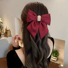 MOMISY Bow Shaped Hair Clip, Hair Accessories for Women and Girls (DiamondMaroon, Free)
