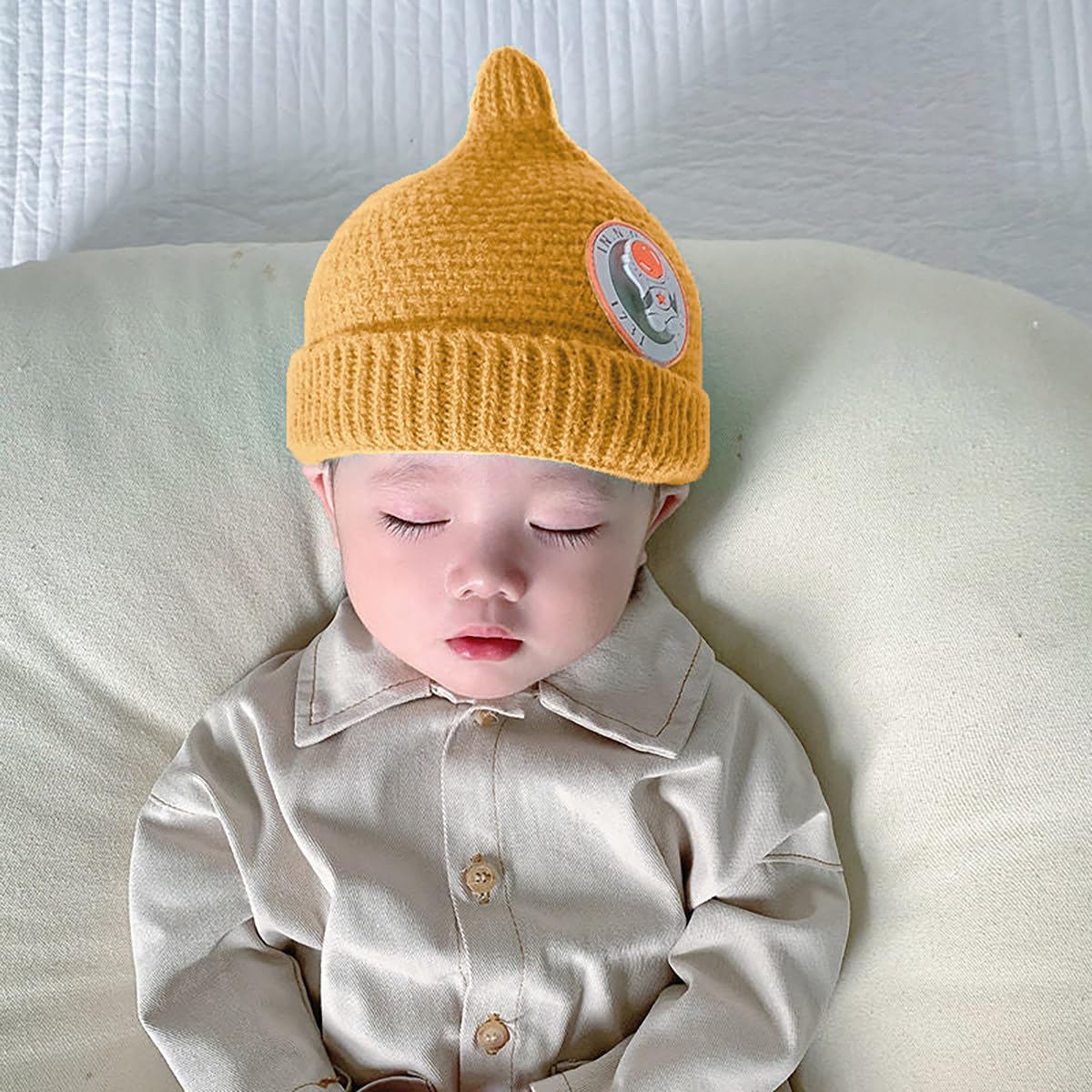 SYGA Baby Winter hat Baby Woolen Knitted Unisex Hat -Yellow (6-18 Month)