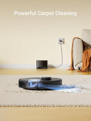 DREAME D9 Max Gen2 Robot Vacuum Cleaner, 6000Pa Vacuum Robot with Mop Function, Movable Brush, Multi-Floor Maps, Ideal for Carpets, Hard Floors and Pet Hair, Black, 285 Minutes