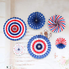 SYGA 6 Pieces of Paper Flower Fan Decoration Background Wall DIY Paper Fan Flower Ball Set(Multi)