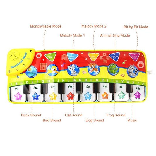Syga Plastic Learn Singing Gym Carpet Touch Piano Keyboard Play Mat for Kids