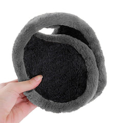 SYGA Winter Men's Trendy Warm Earmuffs Thickened Plush Back-Worn Earmuffs Winter Cold-Proof(Grey)