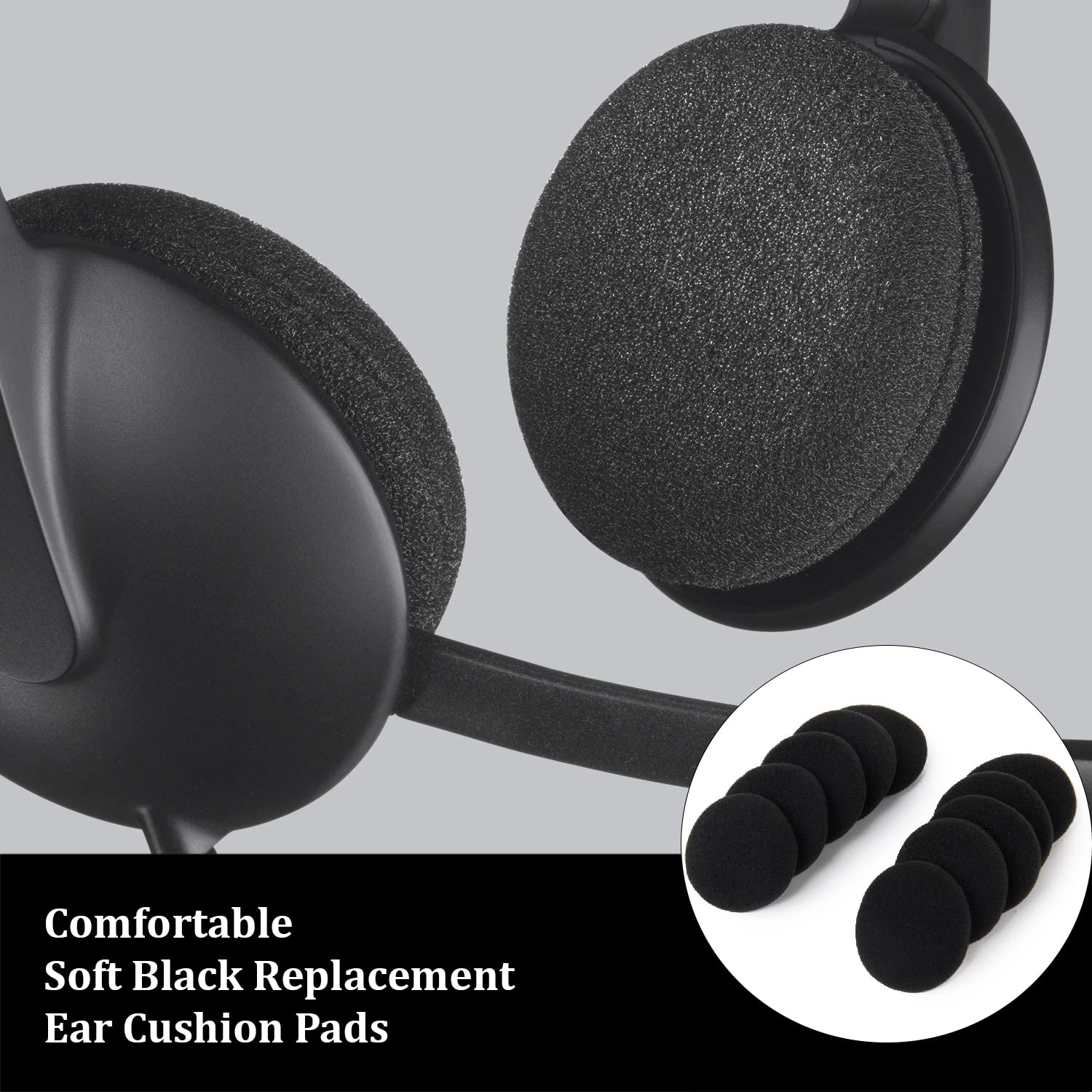 SYGA 5 Pairs Black Replacement Ear Cushion Pads for Sennheiser PX100 Koss