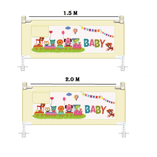 SYGA Pack of 2 Bed Rail Guard, Portable Safety Guardrail for King/Queen Size Bed - 88cm Tall_(1.5m,1.8m_Cream)