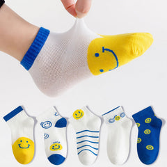 MOMISY 5 Pairs Baby kids Girl Boys Toddlers InfantmCotton Stretch Baby Socks (IN, Age, 1 Year, 3 Years, Emoji)