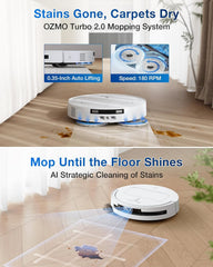 ECOVACS Deebot T50 PRO Omni 2 In 1 Robot Vacuum Cleaner & Mop,2025 Launch,15000 Pa Suction,6400 Mah Battery,8.1Cm Ultra-Thin,Zerotangle 2.0,AIVI 3.0 Obstacle Avoidance,Auto Wash/Dry/Refill,320 Mins