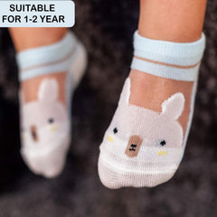 MOMISY Kids Ankle Socks, 5 Pairs, Tube Style, for Toddlers and Infants (IN, Age, 12 Months, 24 Months, AnimalZero)