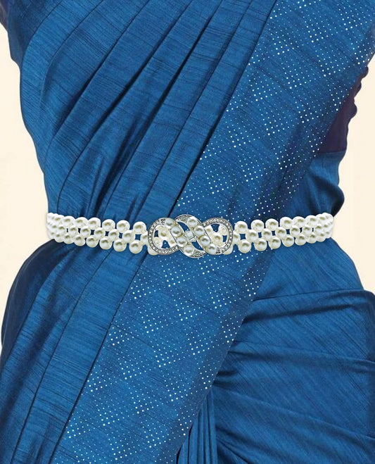SYGA Pearl Adjustable Waist Belt with Hollowed Tassel Detail, Suitable Size for Waist 24-32 INCH