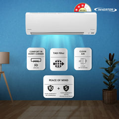 Daikin 1.8 Ton 3 Star Inverter Split AC (Copper, Anti Bacterial Filter, ATKL60UV16, White)