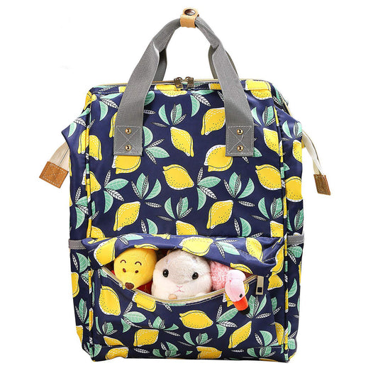 SYGA Diaper Bag Mother Bag Multi-Function Nappy Backpack Bag Organizer for Travel Diaper Bag (Yellow Lemon)