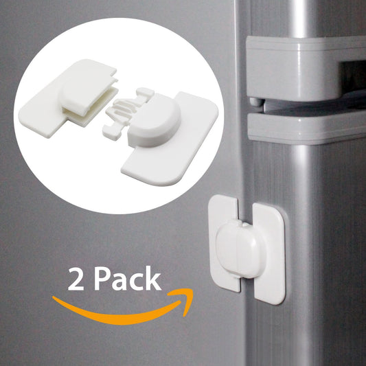 SYGA Child Safety Locks,White- Refrigerators Fridge,Freezer, Doors, Cabinet, Drawers, Baby Proof Locks Latches Catch Toddler Baby Safety -Set of 2