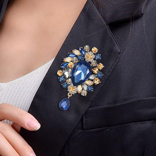 SYGA Brooch Pin Fashion Crystal Rhinestone Jewellery Pin Vintage Clothing Accessories Decoration Pendant Style Brooches for Wedding Women- S237