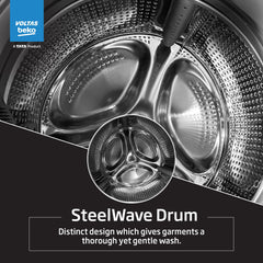 Voltas Beko, A Tata Product 7 Kg 5 Star Inverter Quick wash Fully-Automatic Front Loading Washing Machine (WFL7012B7JVBKA/AXV, Anthracite, In buit Heater/Hygiene steam)