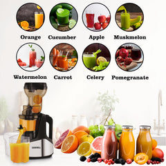 Cookwell Cold Press Slow Juicer and Ice Cream Maker, Stainless Steel (500W)