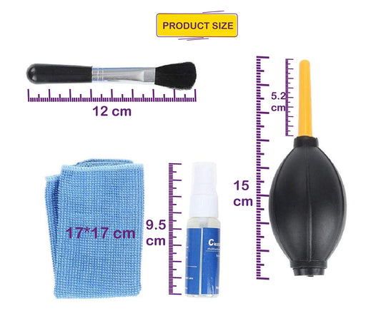 Syga Cleaning Kit for DSLR Cameras and Sensitive Electronics (Medium, Multicolour)