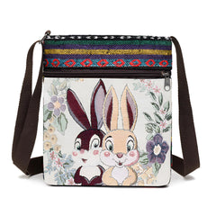 SYGA Women's Jacquard Cloth Material With Butterfly Pattern, Sling Bag