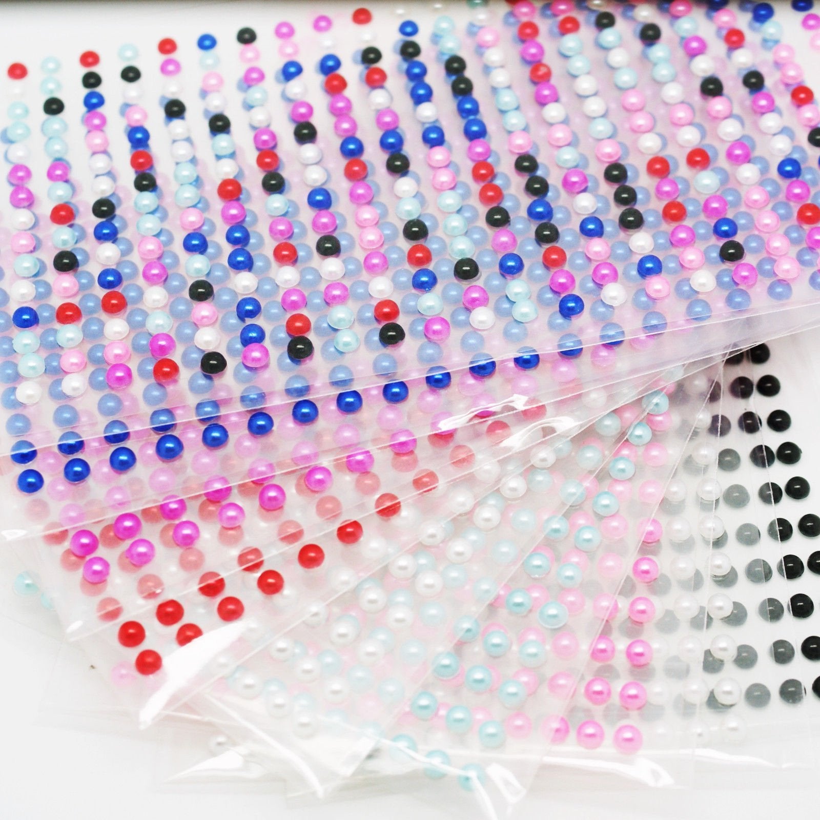 SYGA 2 Pcs 3mm Size Project Decorating Multipurpose Pearl Stickers_Black