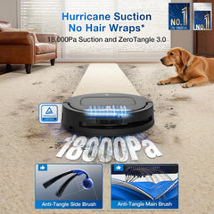 ECOVACS DEEBOT T80 Omni 2 in 1 Robot Vacuum Cleaner & Mop, 2025 New Launch, 18000 Pa, 6400 mAh Battery, OZMO Roller Real-Time Mop Washing, Self-Emptying, Hot Air Drying, AI ReMop 2.0, ZeroTangle 3.0