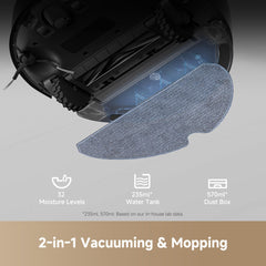 DREAME F10 Black 2 in 1 Robot Vacuum Cleaner & Mop, 13,000Pa Suction, 300min Runtime, Smart LiDAR Navigation, 2-in-1 Cleaning & Voice Control with App