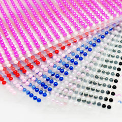 SYGA 2 Pcs 3mm Size Project Decorating Multipurpose Pearl Stickers_Black