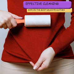 SYGA Lint Roller + 4 Sticky Replacement Paper Roll Heads Easily and Quickly Removes Hair Dust Fluff Fibres from Clothes Furniture Curtains Car Seat Garments - Curved