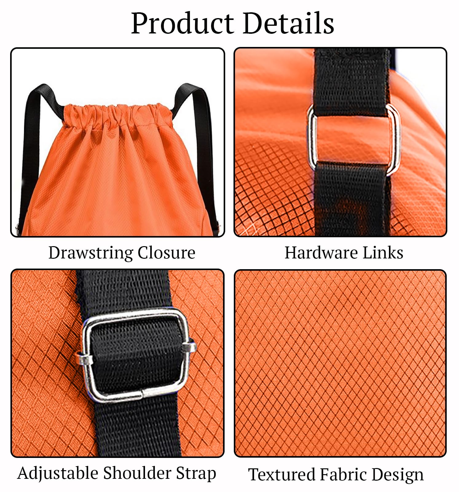 SYGA Drawstring Backpack for Gym, Yoga, Running, Swimming, Beach, Camping, Travel Bag Sports Fitness Club Student Training Bag(Orange)