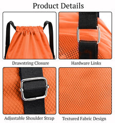 SYGA Drawstring Backpack for Gym, Yoga, Running, Swimming, Beach, Camping, Travel Bag Sports Fitness Club Student Training Bag(Orange)