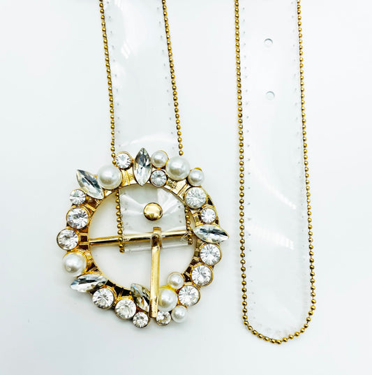 SYGA Women's PVC Clear Waist Belt with Snake-Style Alloy Buckle (Fits Waist Size 26-36)