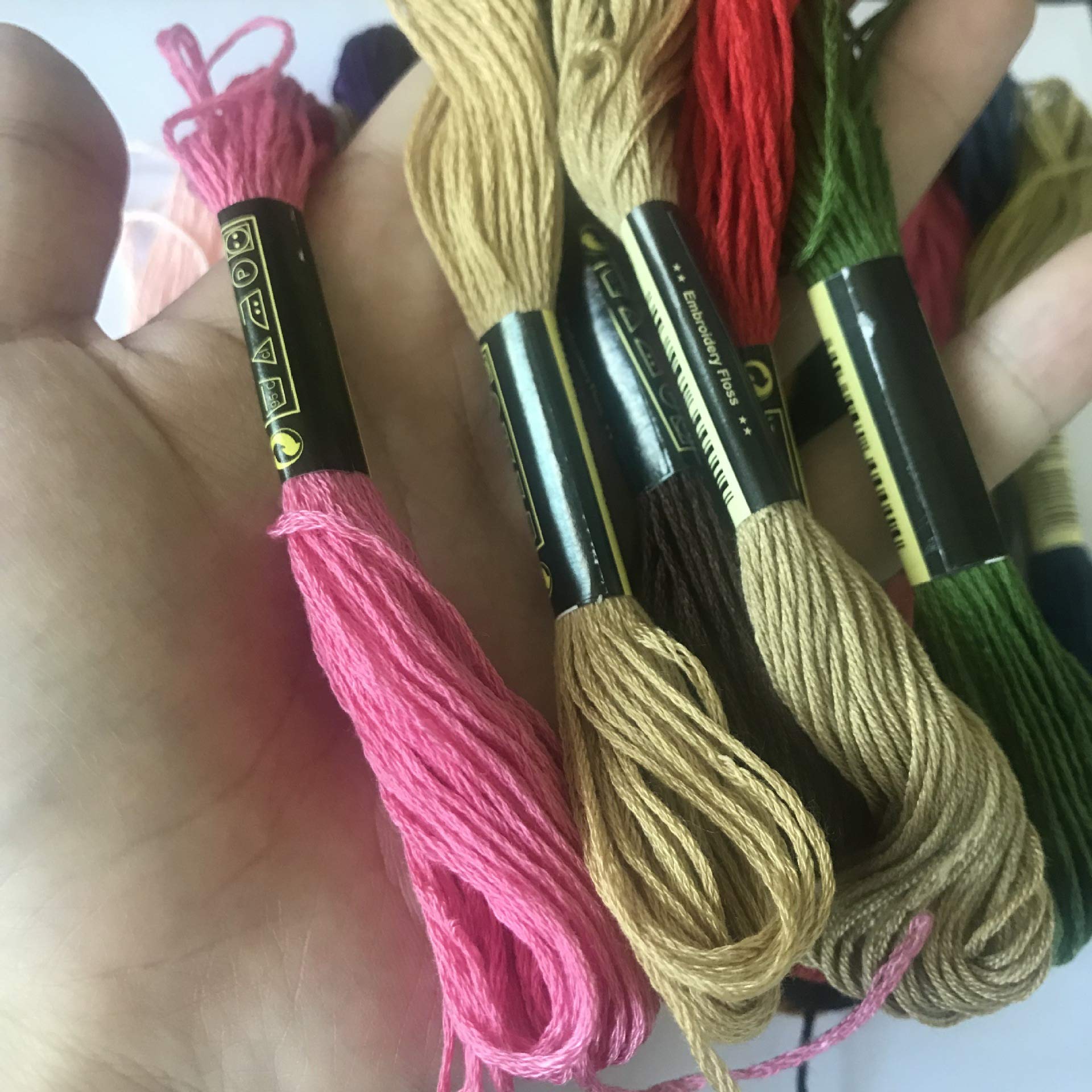 SYGA 100 Color Stitch line Polyester Cotton Embroidery Thread Rainbow Color Hand Embroidery Woven Rope Wiring