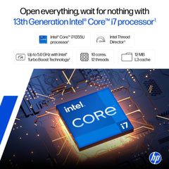 HP 15, 13th Gen Intel Core i7-1355U (16GB DDR4, 512GB SSD) FHD, Anti-Glare, 15.6’’/39.6cm, Win11, M365(1yr)* Office 24, Silver, 1.59kg, Iris Xe, FHD Camera w/Shutter, Backlit Laptop fd0468tu/fd0515tu
