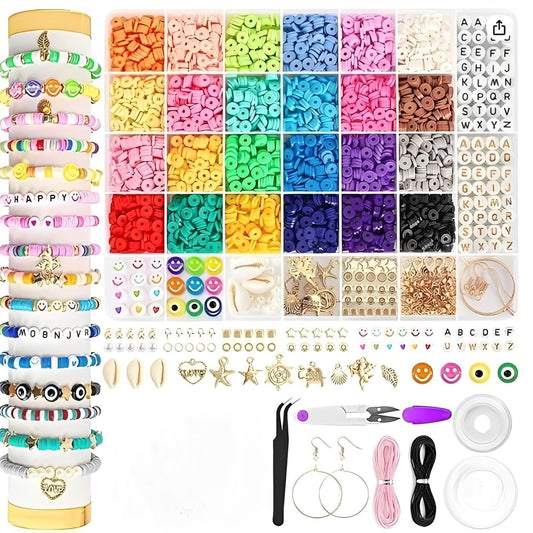 SYGA Beads for Kids Crafts Children's Jewelry Making Kit DIY Bracelets Necklace Hairband and Rings Craft Kits Birthday for 4, 5, 6, 7-Year-Old Little Girls-Multicolor (DIYBeadsSet-32)