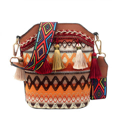 SYGA Sling Bag For Women's Pu Material With Bucket Type, Crossbody Ethnic Style Bag