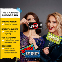 SYGA Set of 27 Birthday Party Props, Pre Wedding Party Props, Wedding Party Props, Baby Shower Party Props, Suitable Props for All Party Theme Photo Booth Props