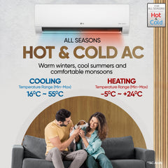 LG 1.5 Ton 3 Star Hot & Cold, DUAL Inverter Split AC (Copper, Convertible 5-in-1, VIRAAT Mode, 4 Way Swing, HD Filter with Anti-Virus Protection, US-H18VNXE, White)