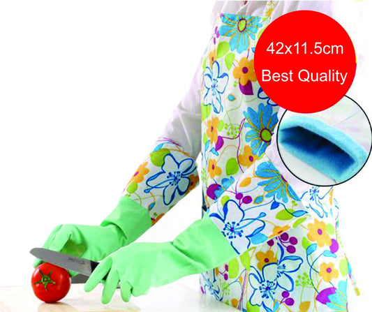 SYGA Natural Latex Rubber Gloves Waterproof Clean Glove,Household Kitchen Cleaning Dishwashing Rubber Gloves (Blue)