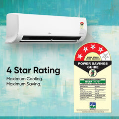 LG 1 Ton 4 Star DUAL Inverter Split AC (Copper, AI Convertible 6-in-1 Cooling, 4 Way Swing, HD Filter with Anti-Virus Protection, Faster Cooling & Energy Saving, TS-Q13JNYE, White)