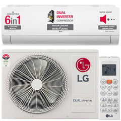 LG 1 Ton 4 Star DUAL Inverter Split AC (Copper, AI Convertible 6-in-1 Cooling, 4 Way Swing, HD Filter with Anti-Virus Protection, Faster Cooling & Energy Saving, TS-Q13JNYE, White)