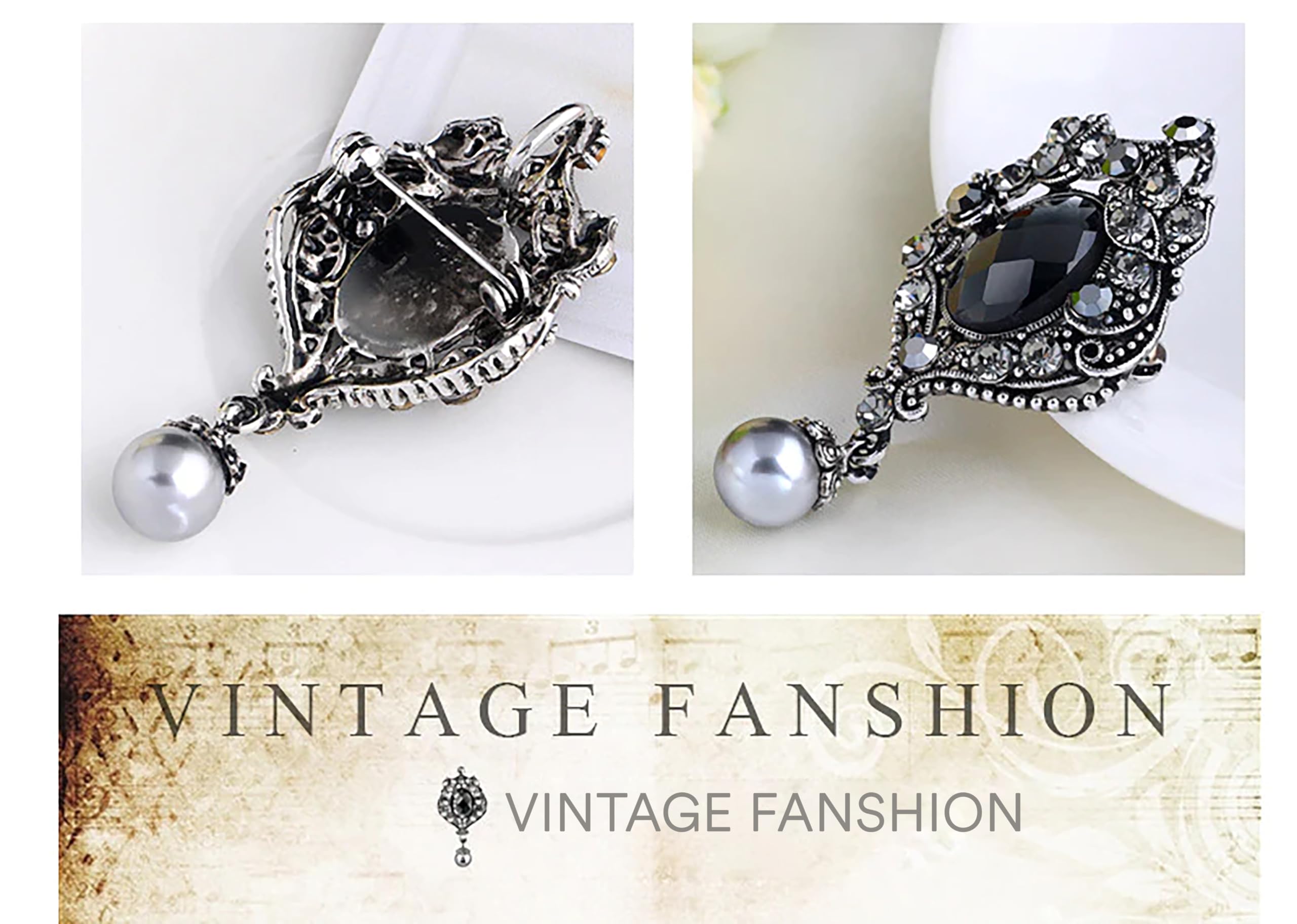 SYGA Brooch Pin Fashion Crystal Gray Rhinestone Jewellery Pin Vintage Clothing Accessories Decoration Versatile design Brooches For Women- S66
