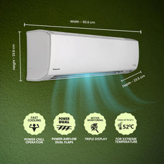 Daikin 1.5 Ton 3 Star Inverter Split AC (Copper, PM 2.5, Apataito Filter, ATKL50UV16VAF, White)