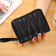 SYGA Wallet for Girls & Women's Credit Card Purse Small Coin Storage Bag with Zipper Closure, Fashionable Small Coin/Cash Purse (Light Brown)