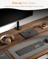 HOSS® Single Monitor Arm Desk Mount - Holds Screens up to 32 inches, Fully Adjustable Stand with C-Clamp and Grommet Base, VESA 75x75mm or 100x100mm, Black