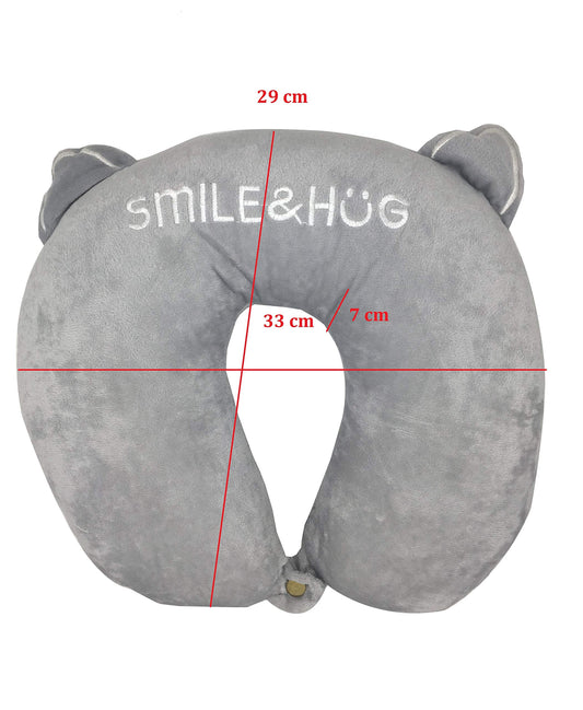 SYGA Travel Pillow Memory Foam Pillow Smile & Hug U-Shaped Neck Pillow, Airplane Travel Pillow (Grey)