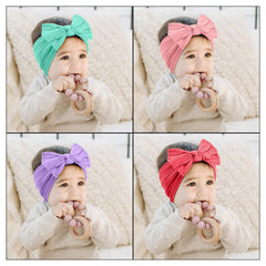 SYGA Baby Headbands Soft Nylon Bow Hairbands Strechable for Newborns, Infants, Toddlers and Kids 0-3 Years (Beige)